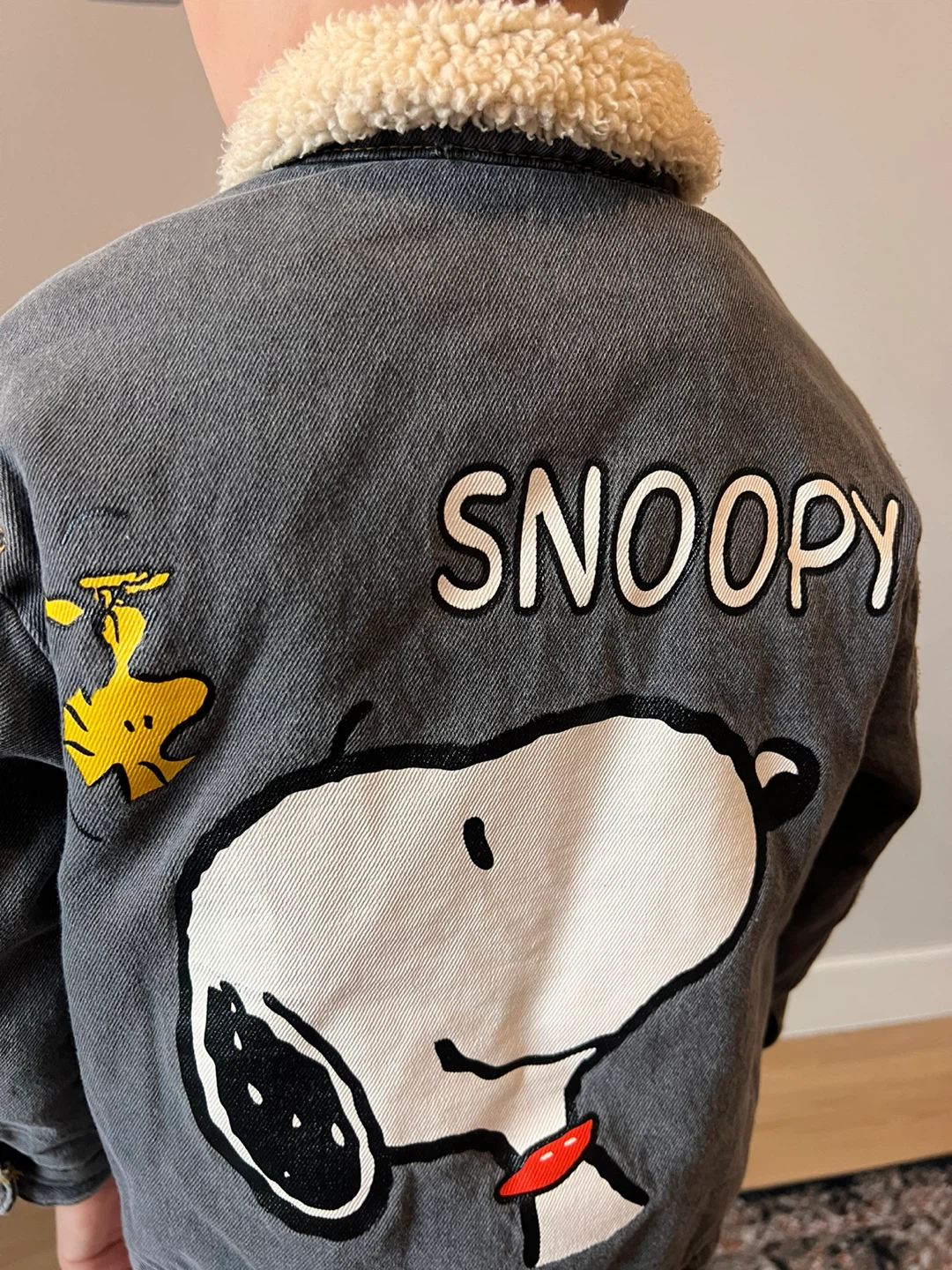 Zara Kids Denim Jacket with Snoopy Graphic - Size 4-5 Years