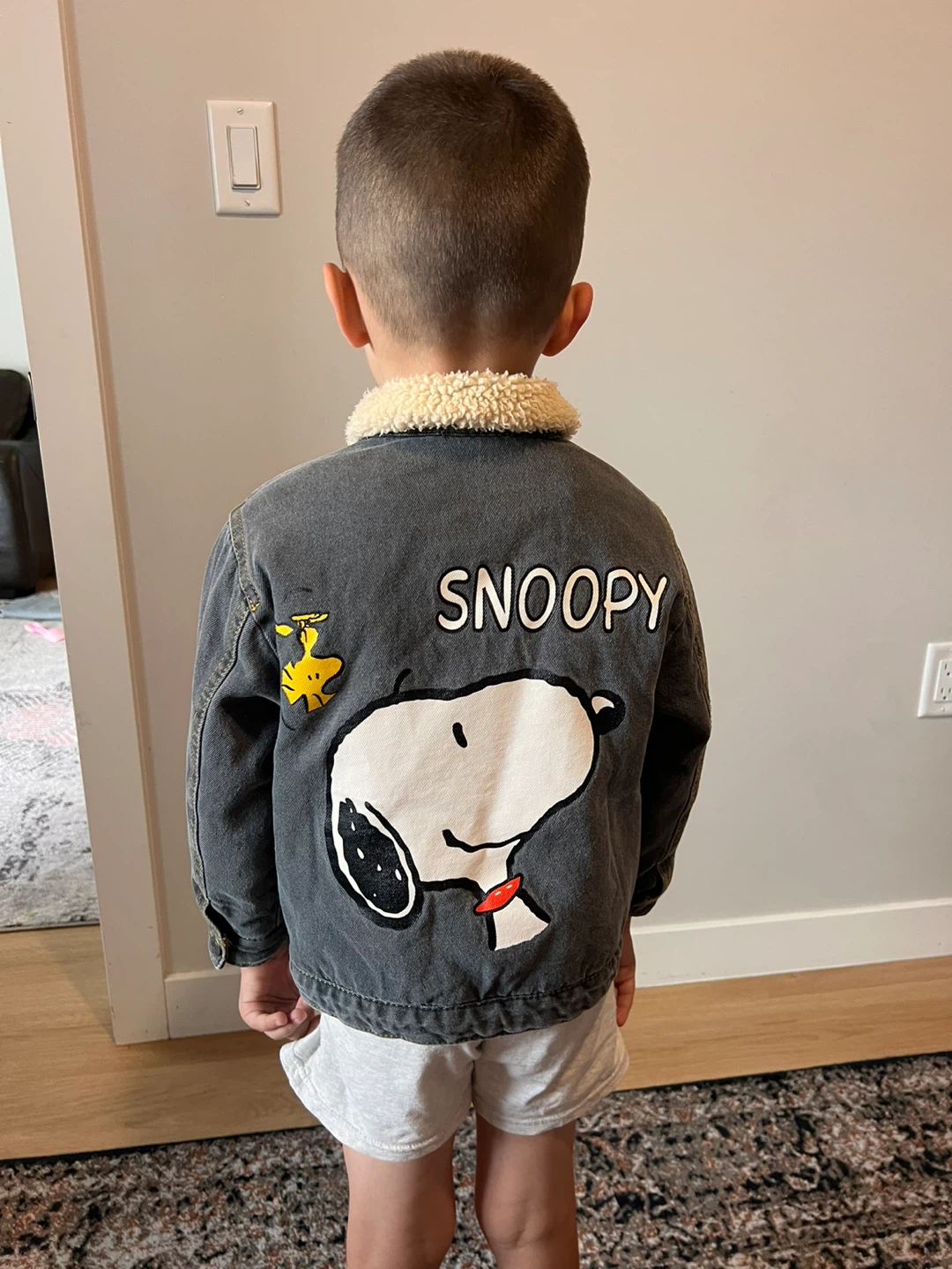 Zara Kids Denim Jacket with Snoopy Graphic - Size 4-5 Years - photo 2