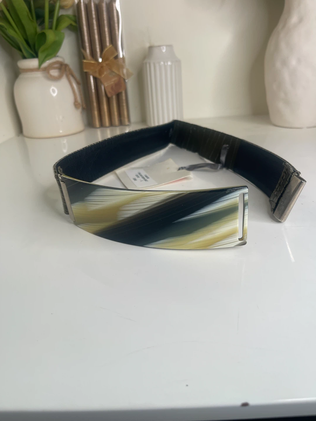 Italian Resin Belt - Olive - Size L - photo 3
