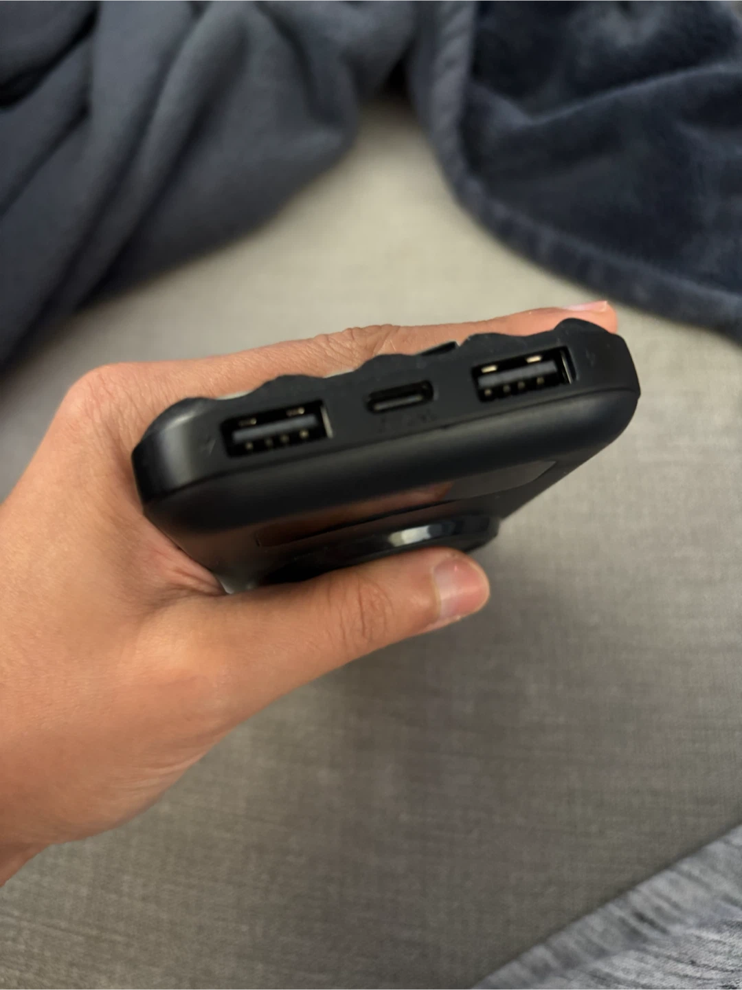 Black Power Bank with Built-in Cables - photo 3