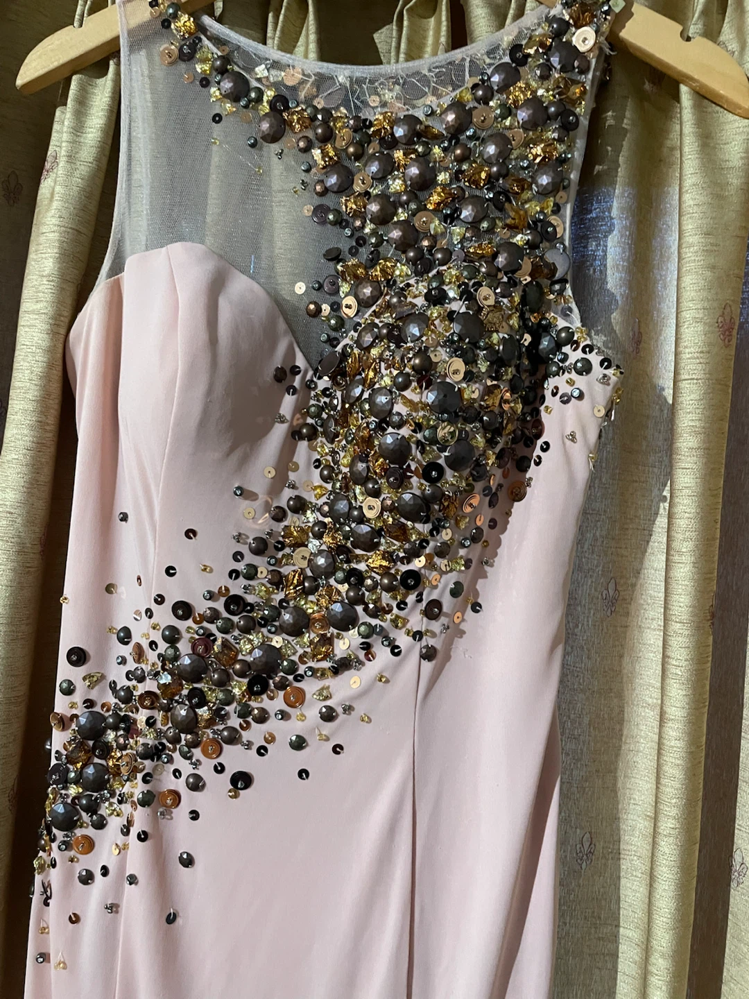 Blush Pink Beaded Evening Gown by Tony Bowls - photo 3