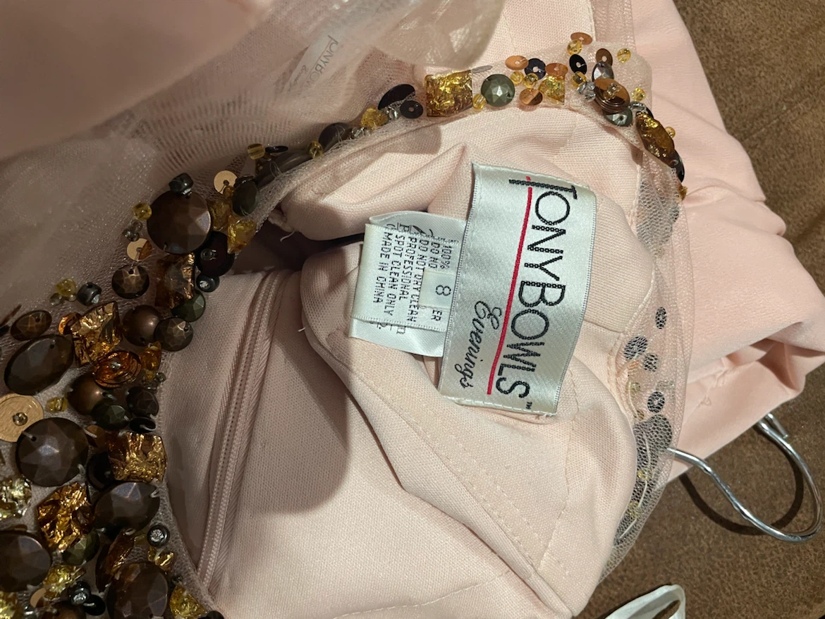 Blush Pink Beaded Evening Gown by Tony Bowls - photo 5