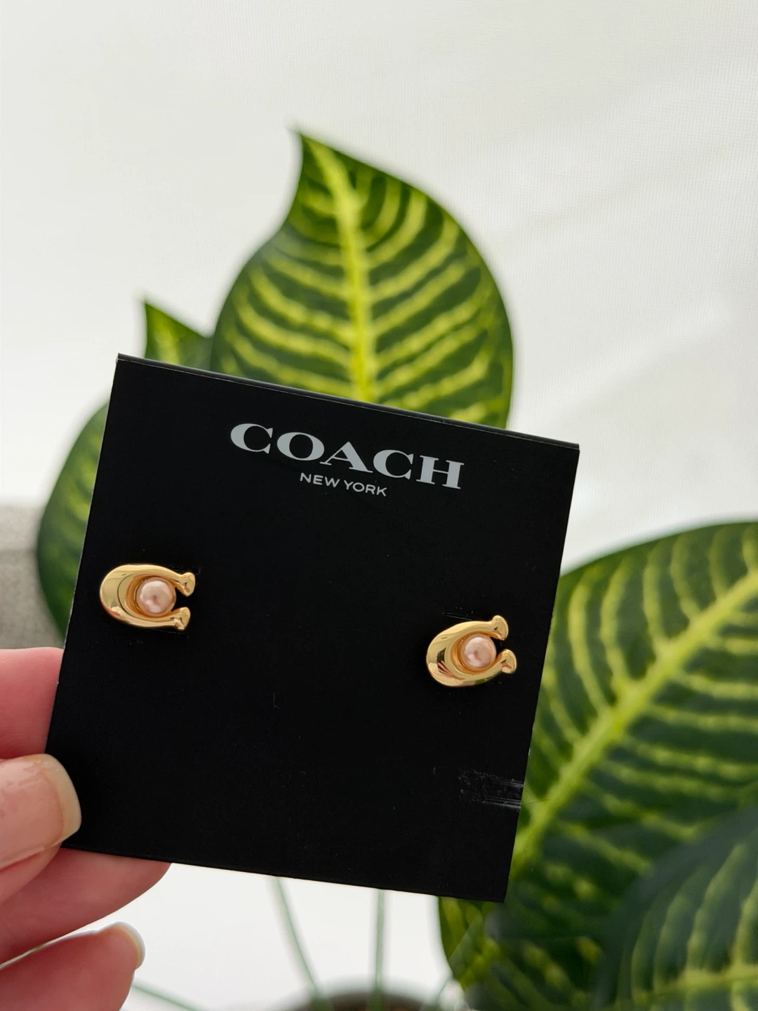 Coach C Logo Pearl Stud Earrings - photo 4