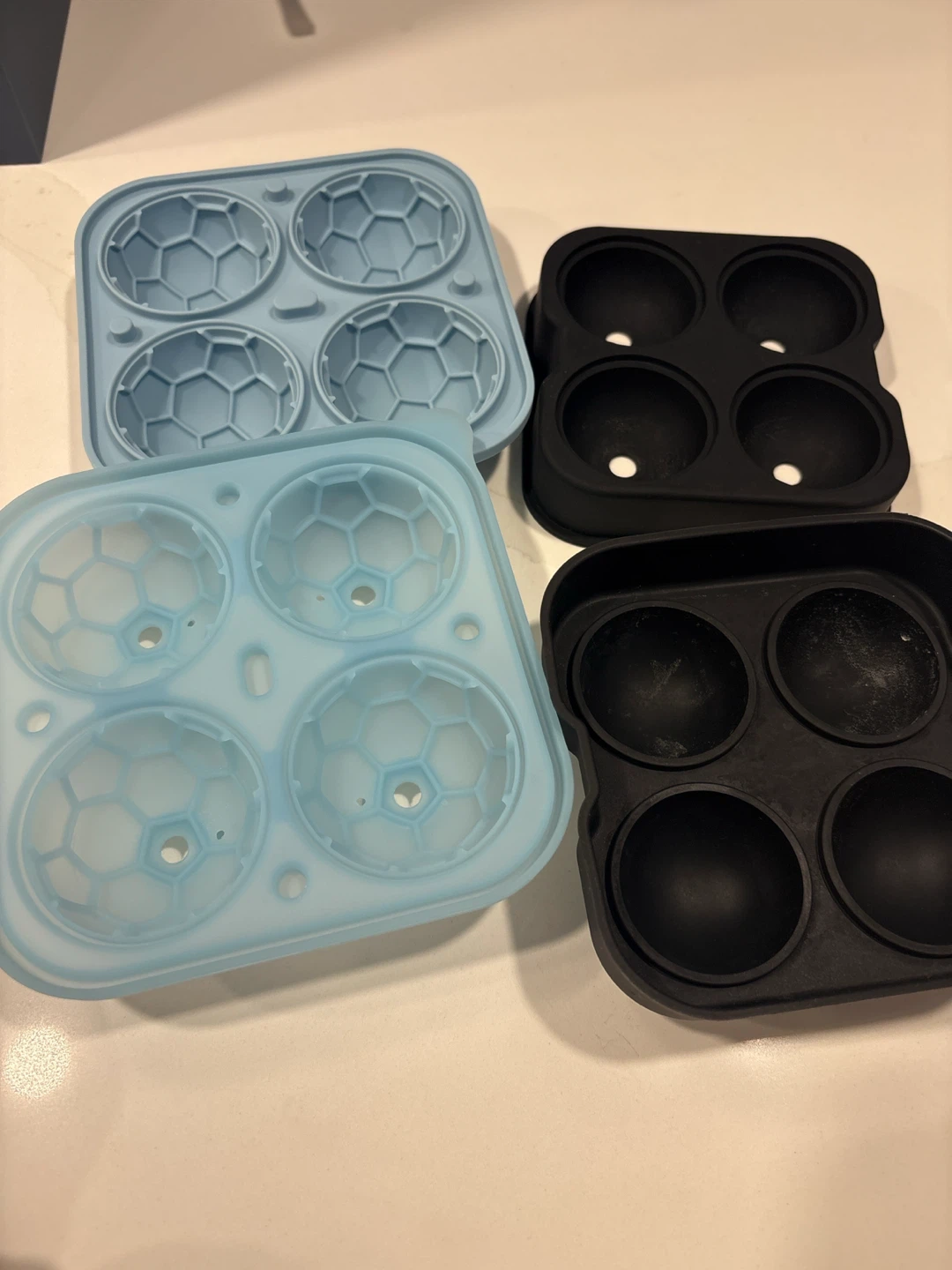 Set of 2 Silicone Ice Ball Molds - Blue and Black - photo 2