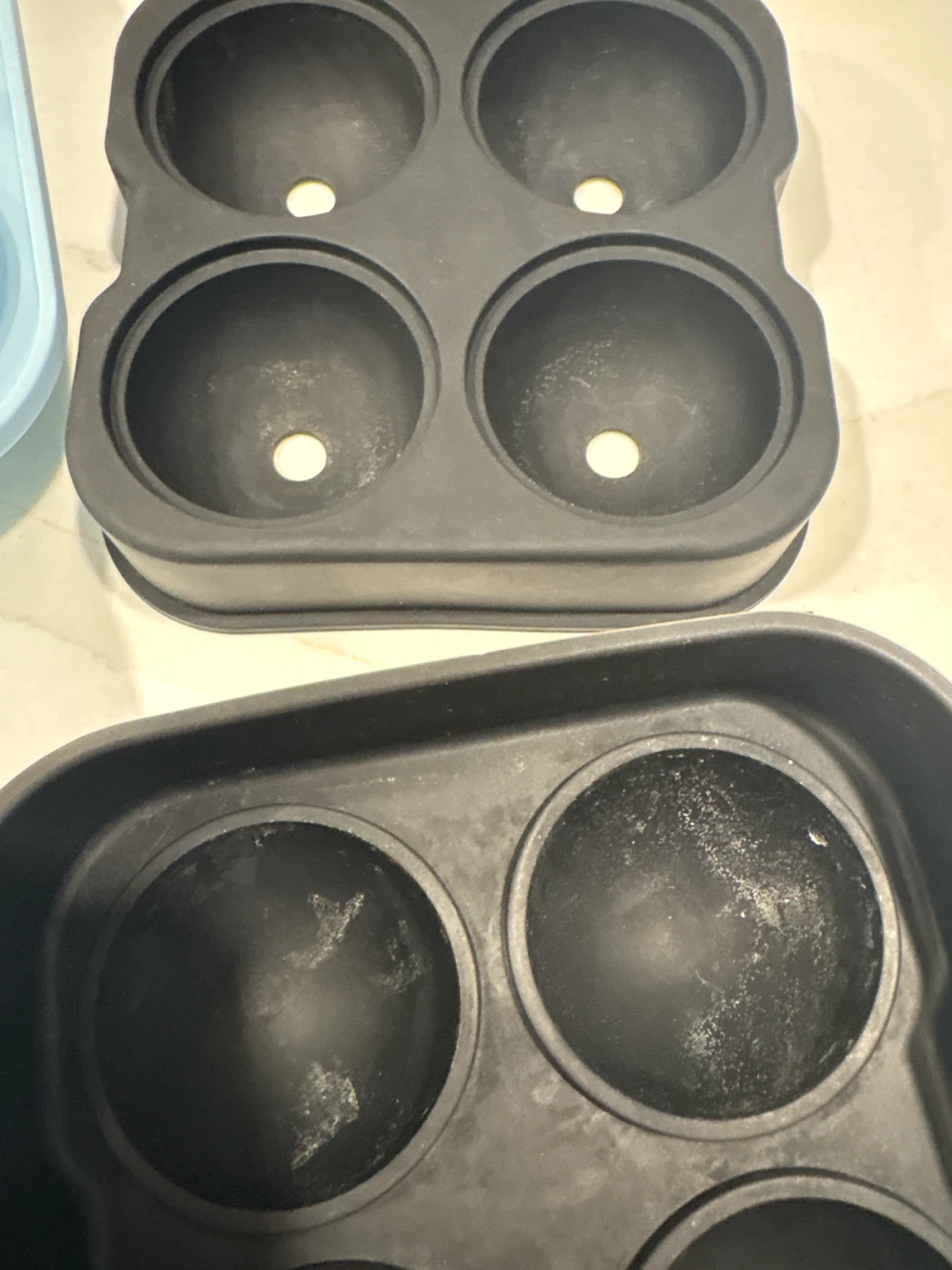 Set of 2 Silicone Ice Ball Molds - Blue and Black - photo 4