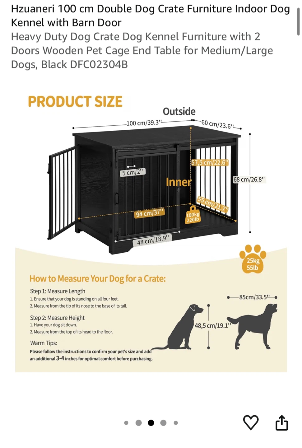 Wooden Dog Crate w/ Barn Door - photo 2