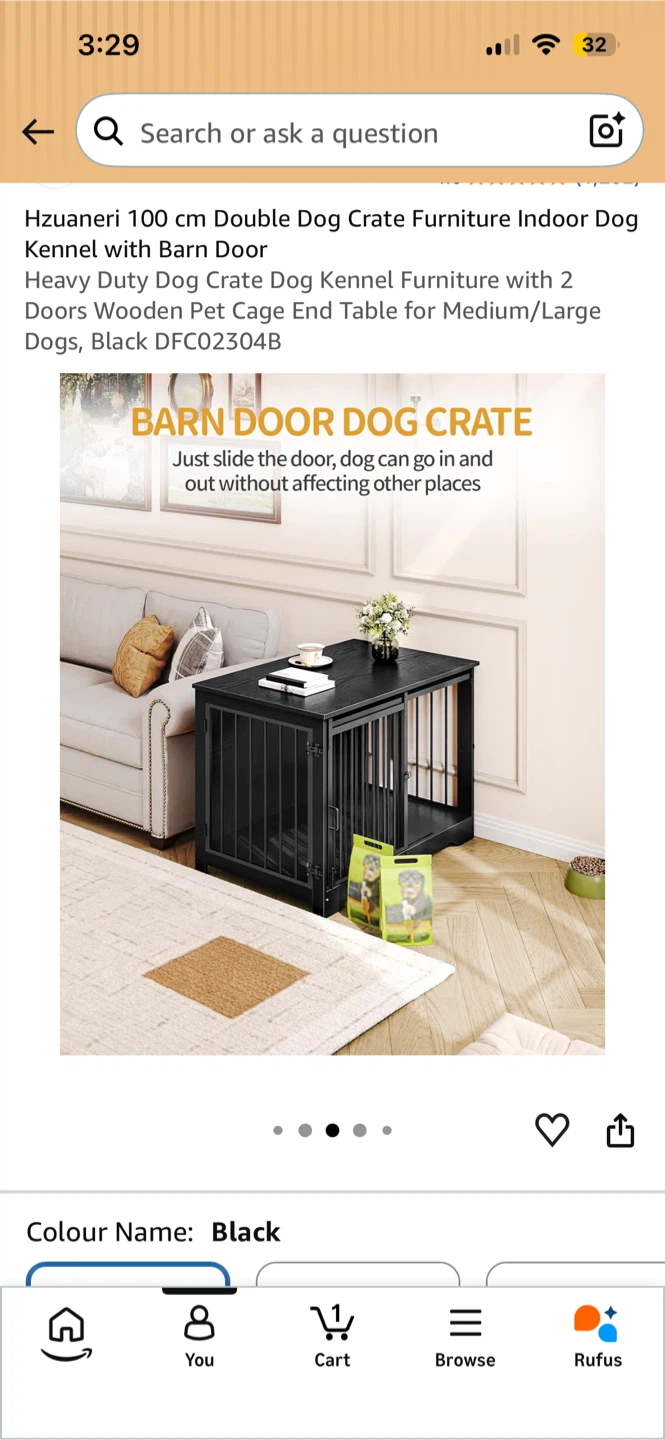 Wooden Dog Crate w/ Barn Door - photo 3