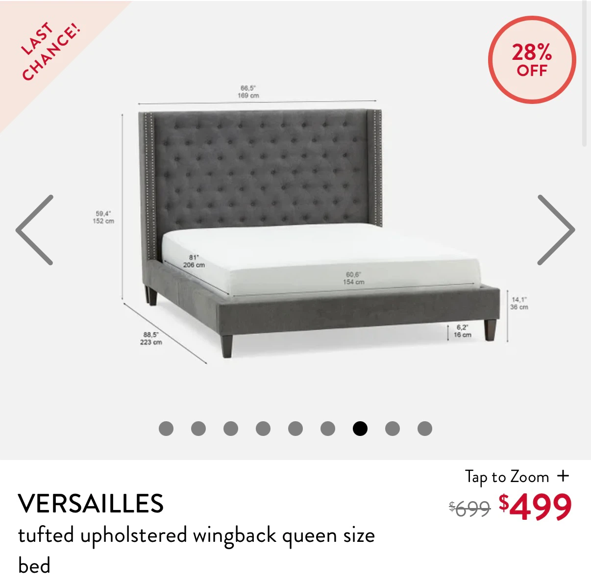 Structube Queen size bed “Versailles”