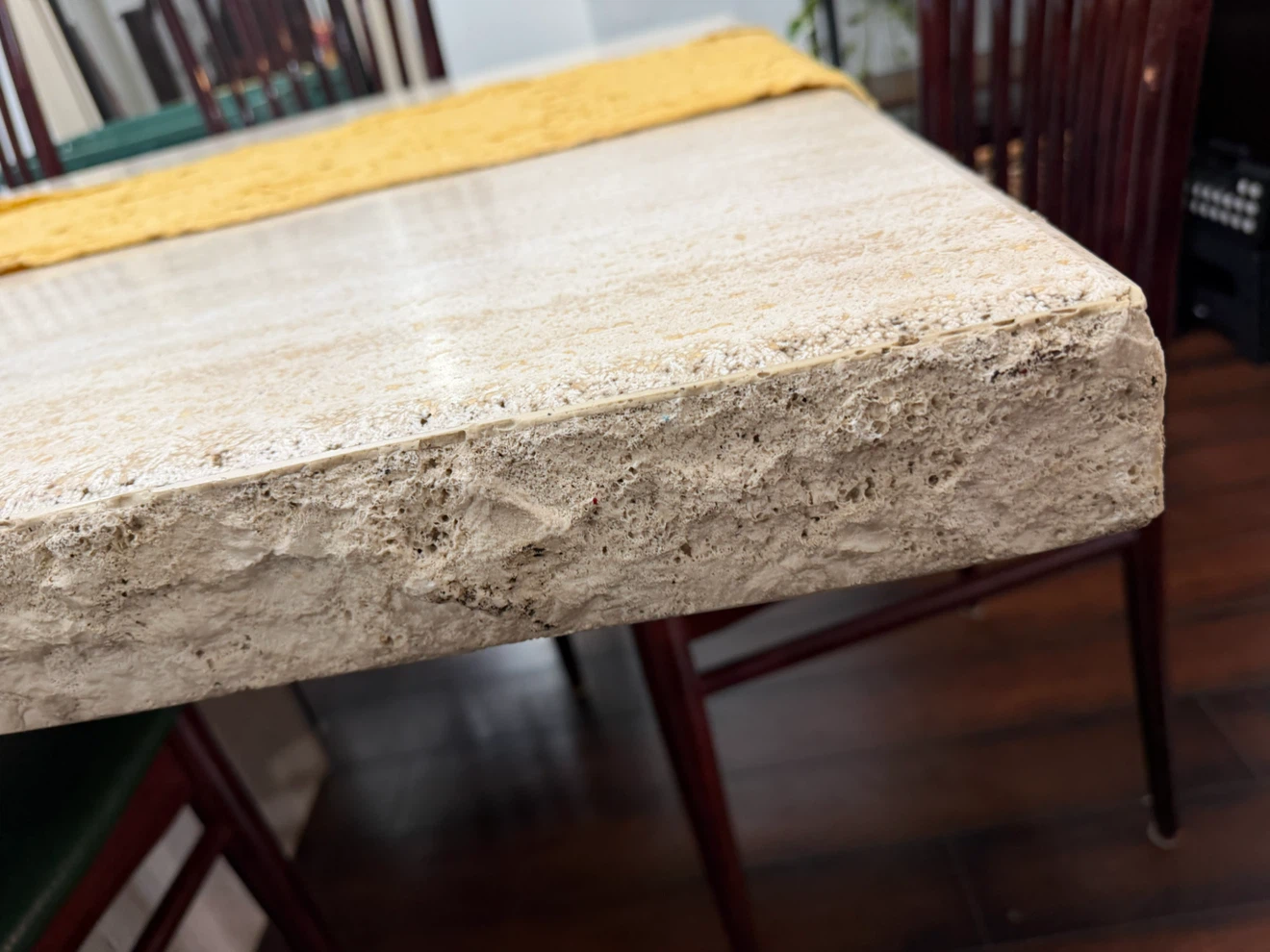 Travertine Dining Table with Pedestal Base - photo 2