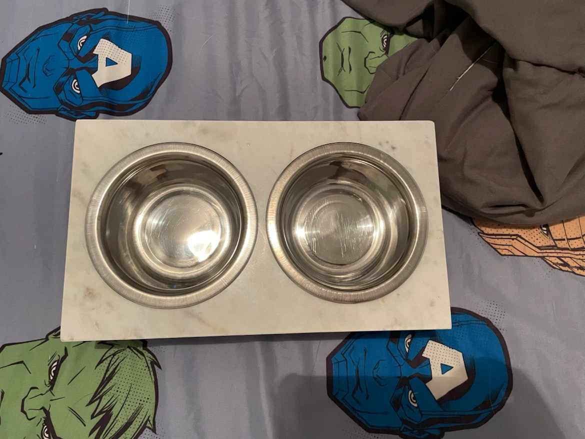Marble Raised Cat/Small Dog Bowls - photo 3