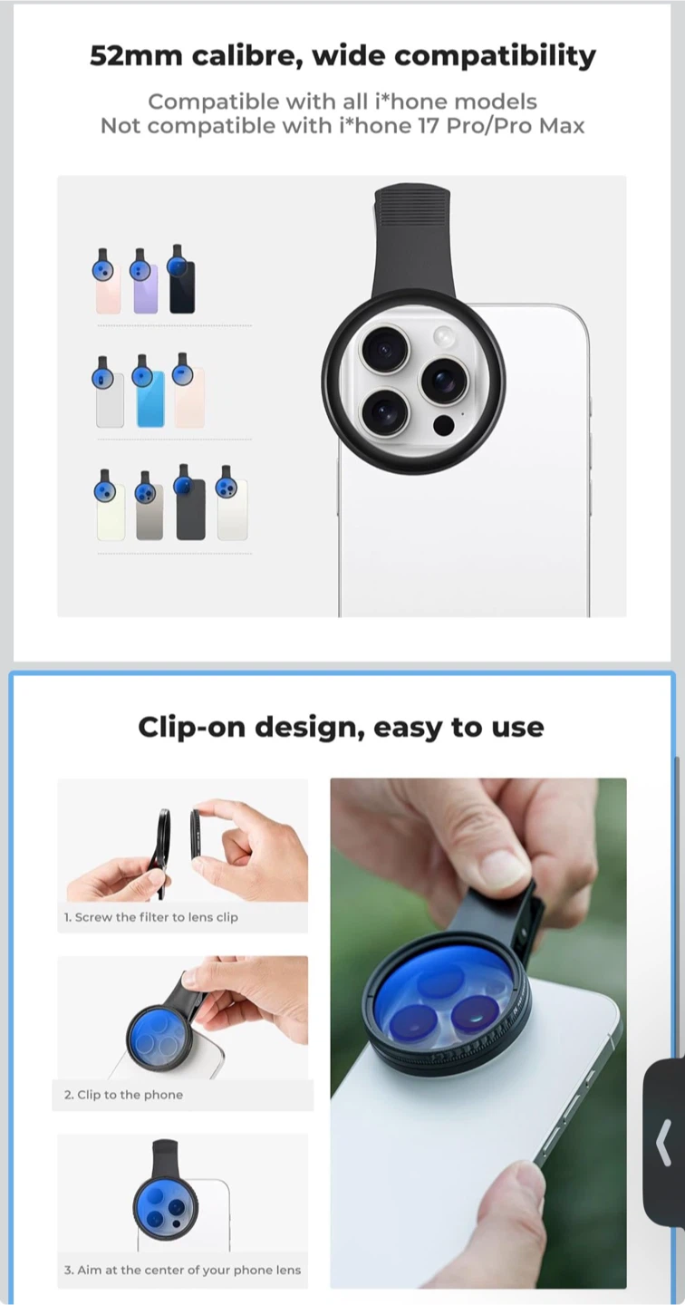 K&F Concept 52mm Clip-on Filter - photo 4