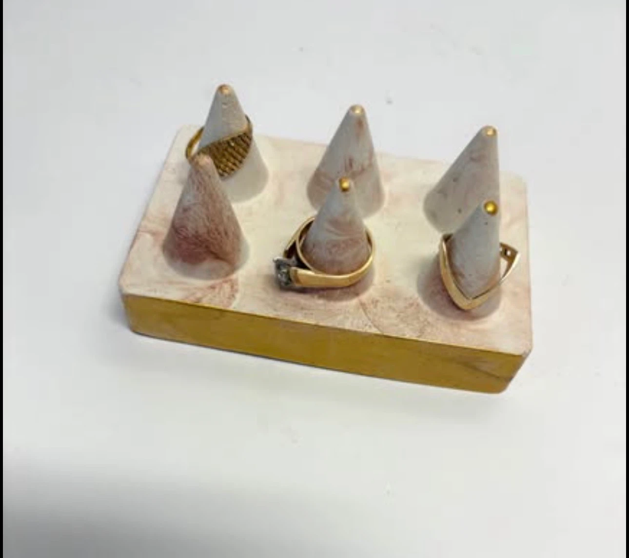 Ring Holder Display Marbled Ring Cone Tray - photo 3
