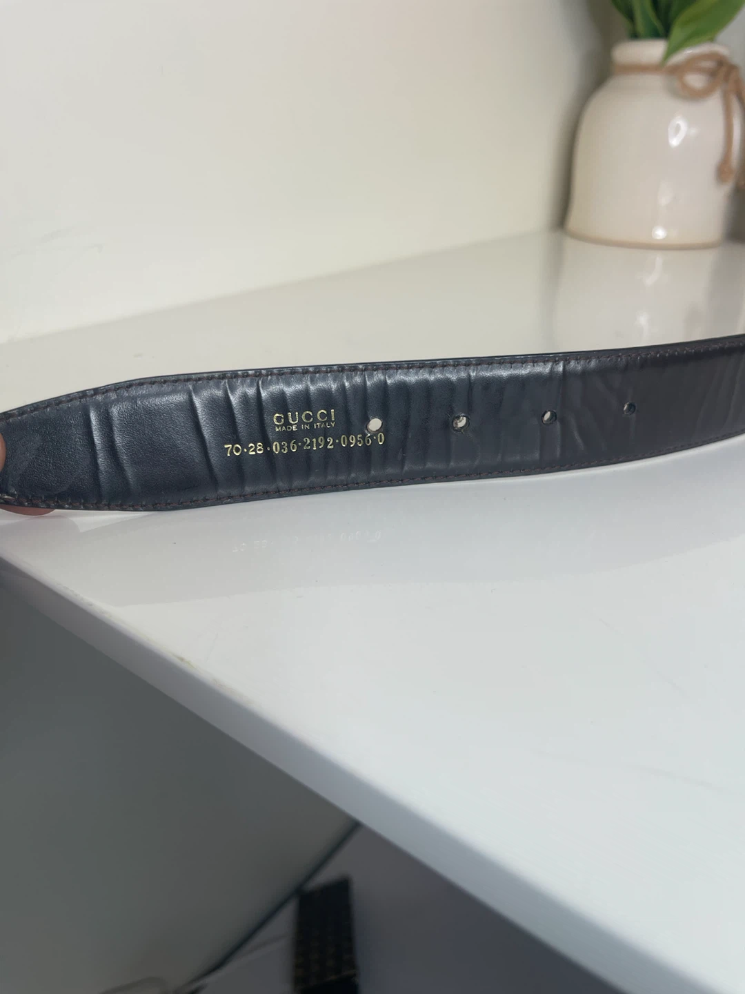 Gucci Black Leather Belt with Gold G Buckle