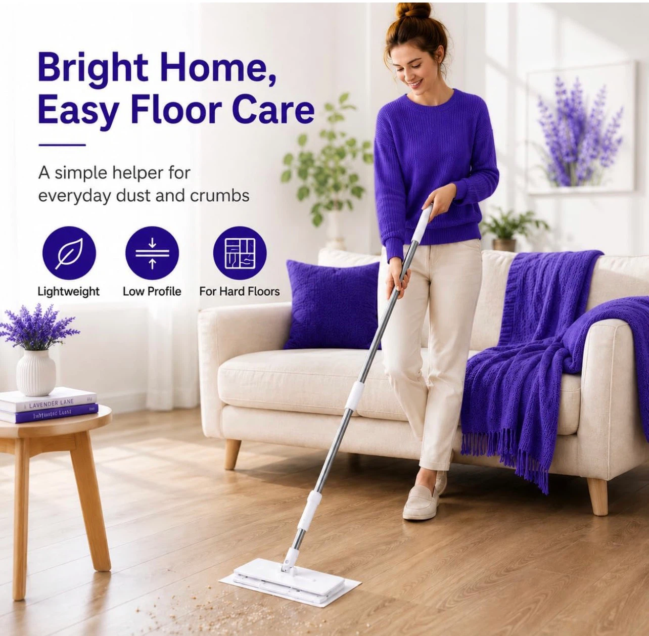 Hands Free Flat Mop with 30 Disposable Mops - photo 4