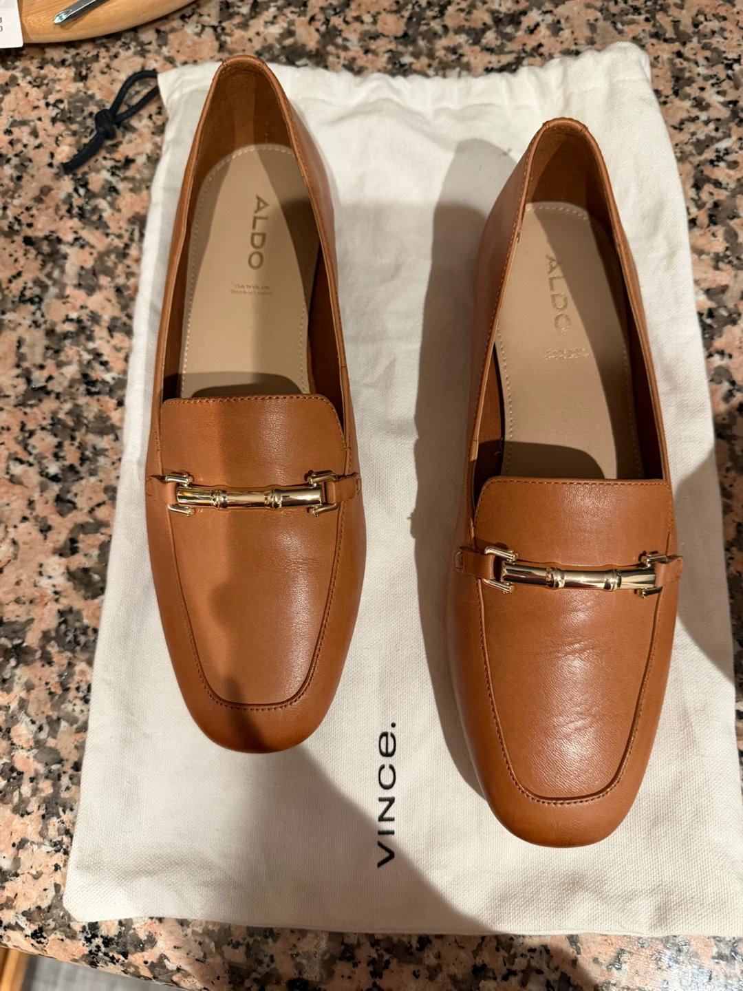 ALDO Women's Tan Leather Loafers