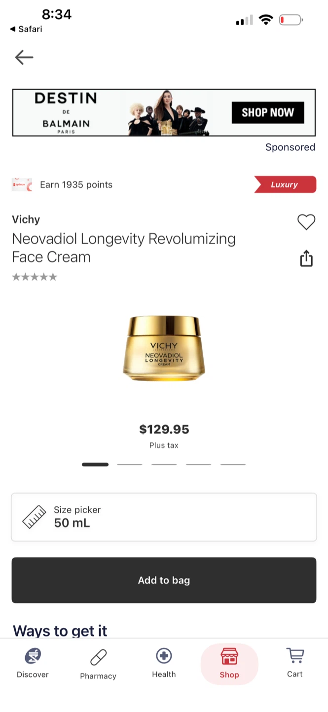 Vichy Neovadiol Longevity Revolumizing Face Cream 50 mL - photo 3