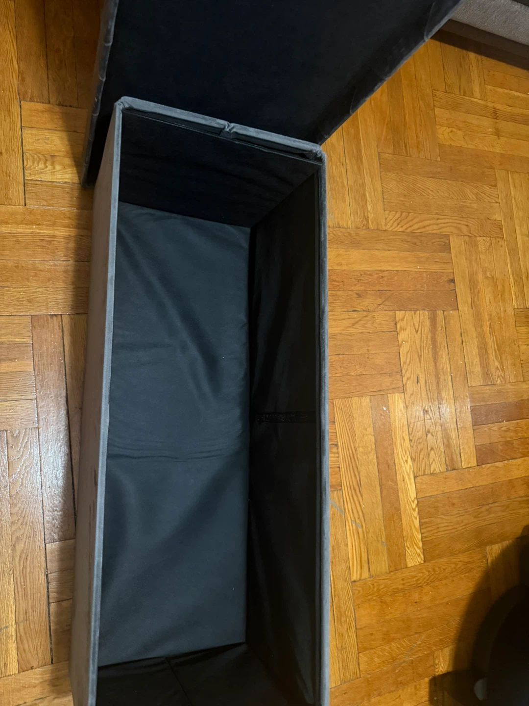 Gray Tufted Storage Ottoman Bench - photo 3