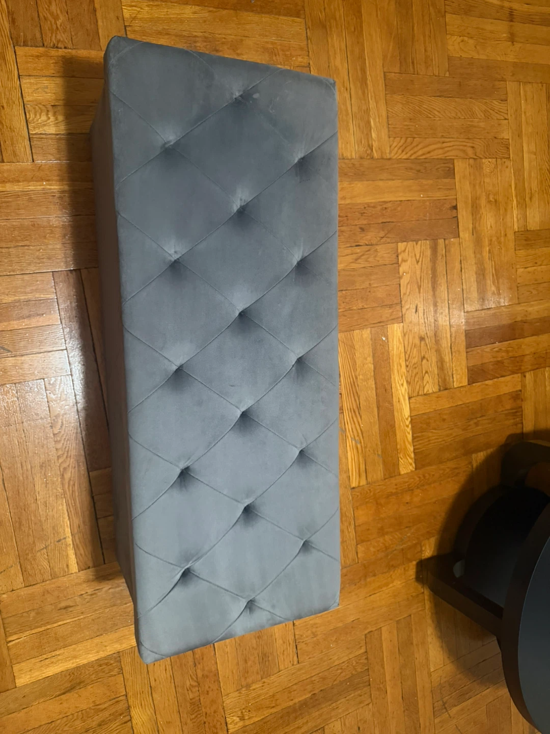Gray Tufted Storage Ottoman Bench - photo 2