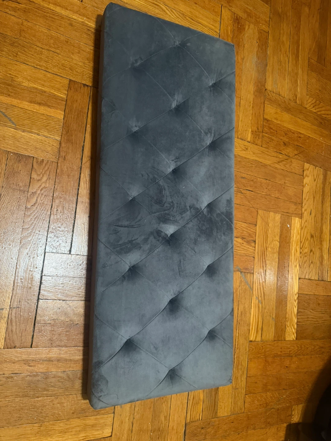 Gray Tufted Storage Ottoman Bench - photo 4