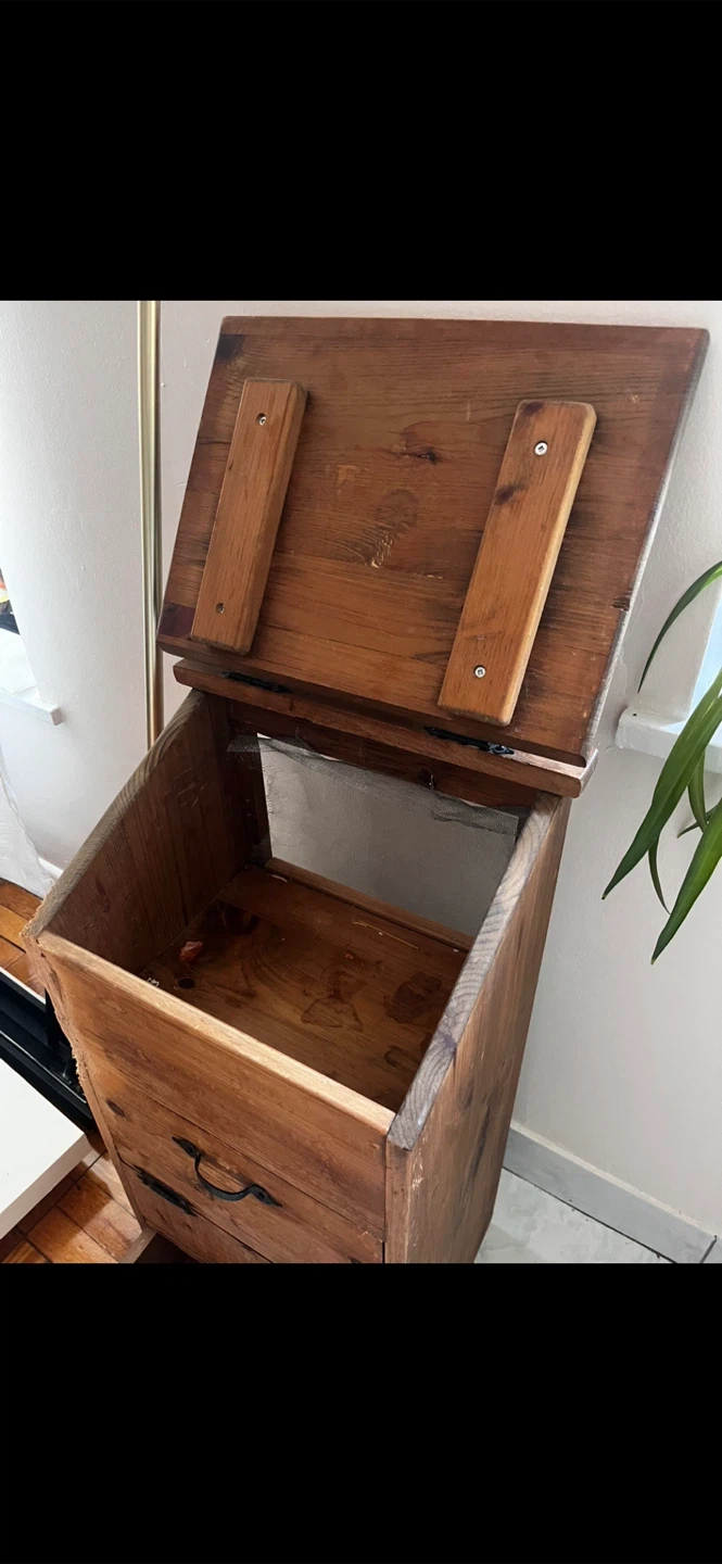 Vintage Wooden Kitchen Potato Cabinet with Drawers - photo 2