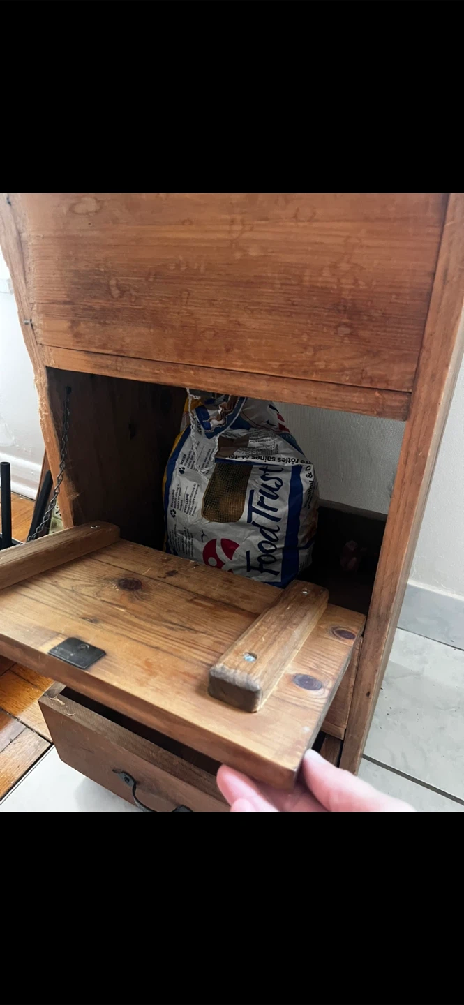 Vintage Wooden Kitchen Potato Cabinet with Drawers - photo 3