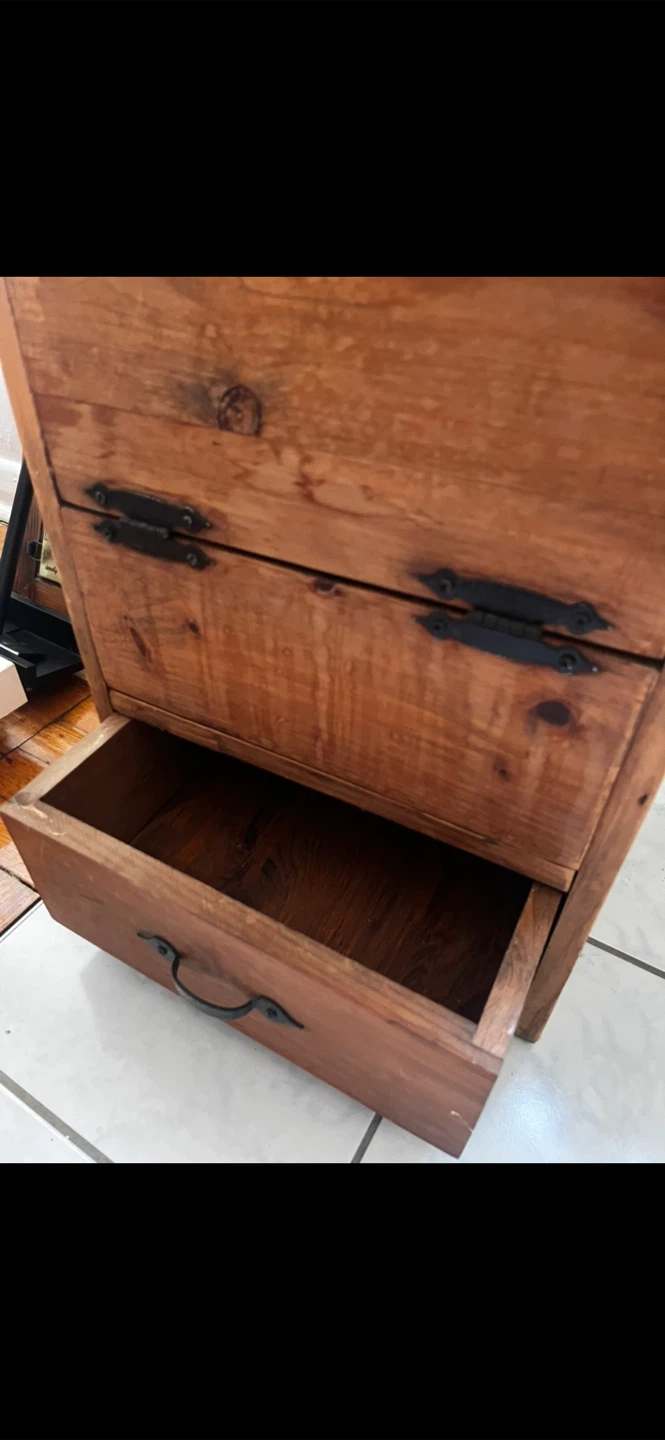 Vintage Wooden Kitchen Potato Cabinet with Drawers - photo 4