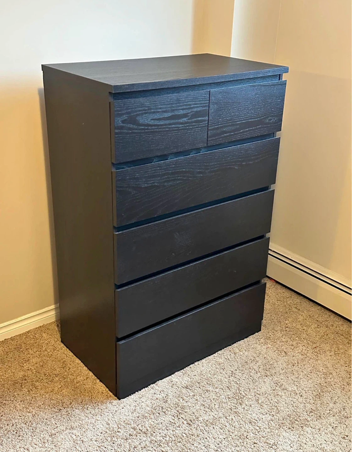 IKEA Black dresser with 6 drawers