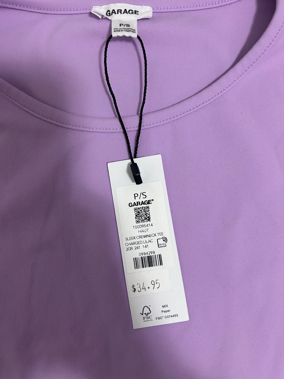 Garage Purple Crew Neck Tee - P/S - photo 2