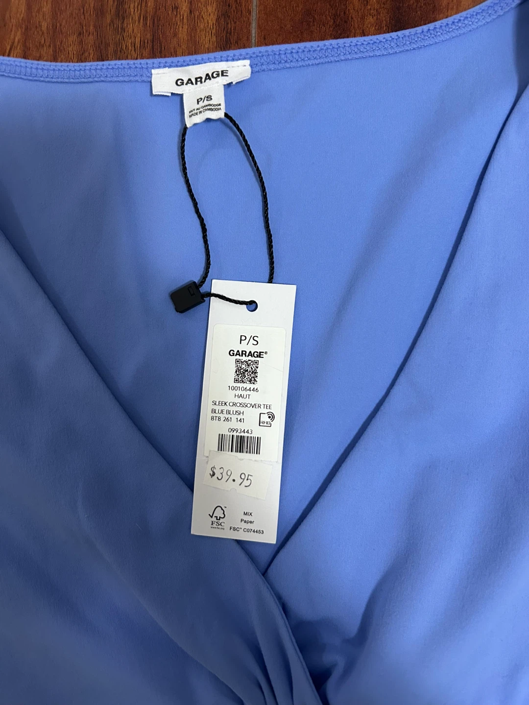 Garage "Sleek Crossover Tee" Periwinkle Blue Top - photo 2