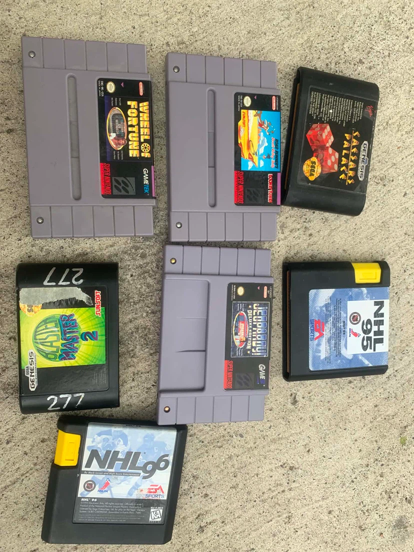 SNES & Genesis Video Game Cartridges - , NHL 95, and more
