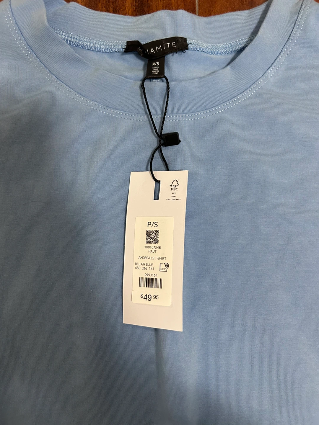 Dynamite Blue Long Sleeve Ruched Top - photo 2