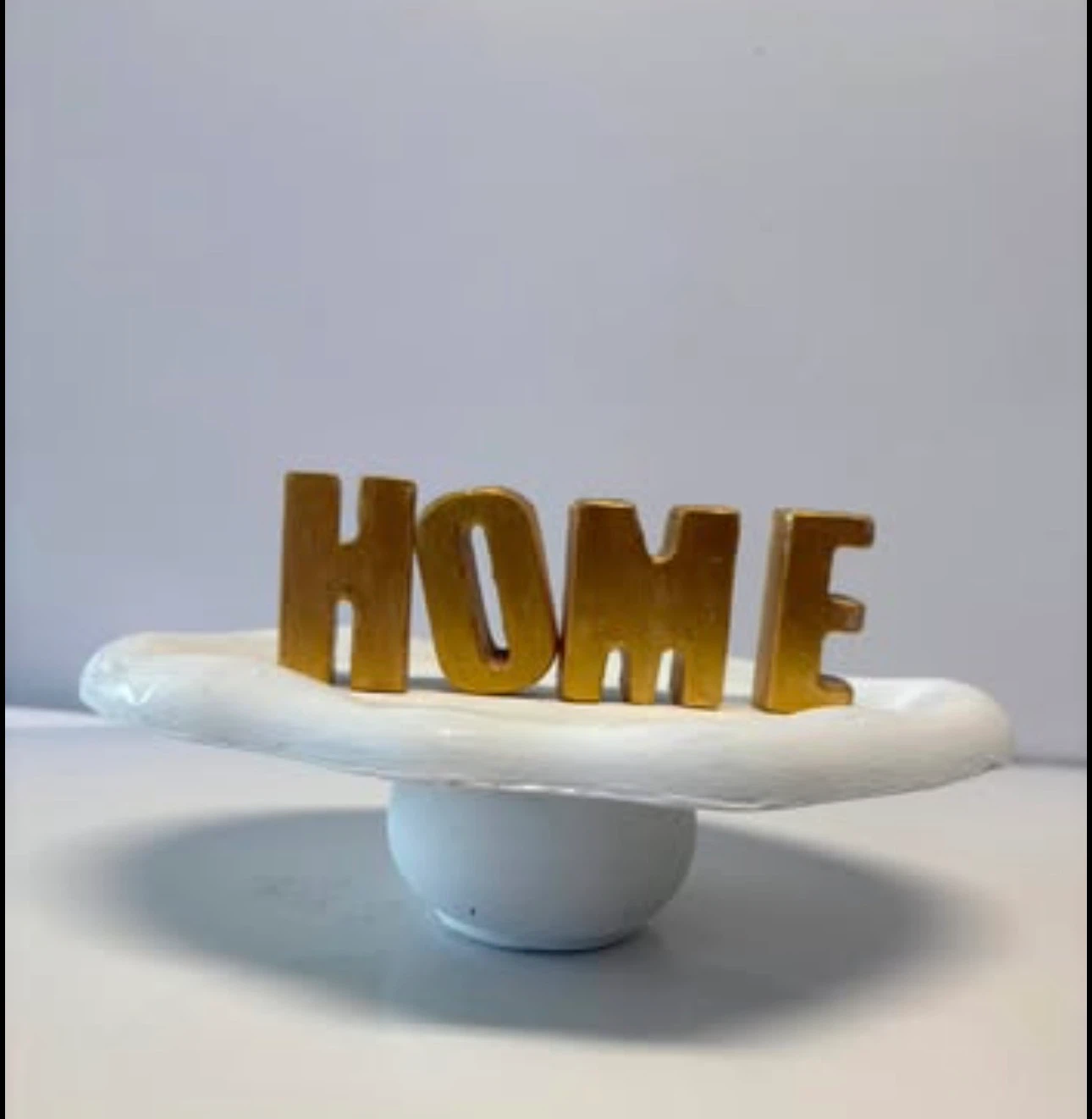Handmade HOME Tray Stand | white & Gold | trinket dish - photo 4