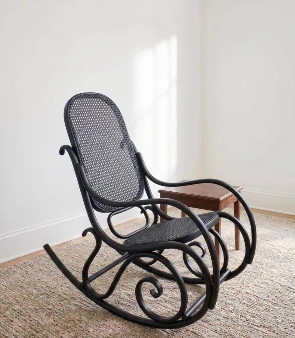 Black Wicker Rocking Chair
