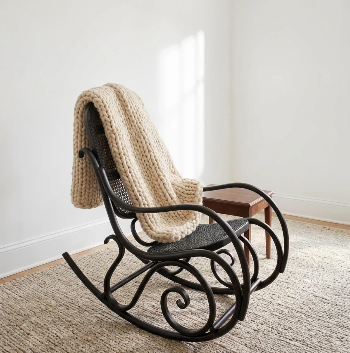 Black Wicker Rocking Chair - photo 3
