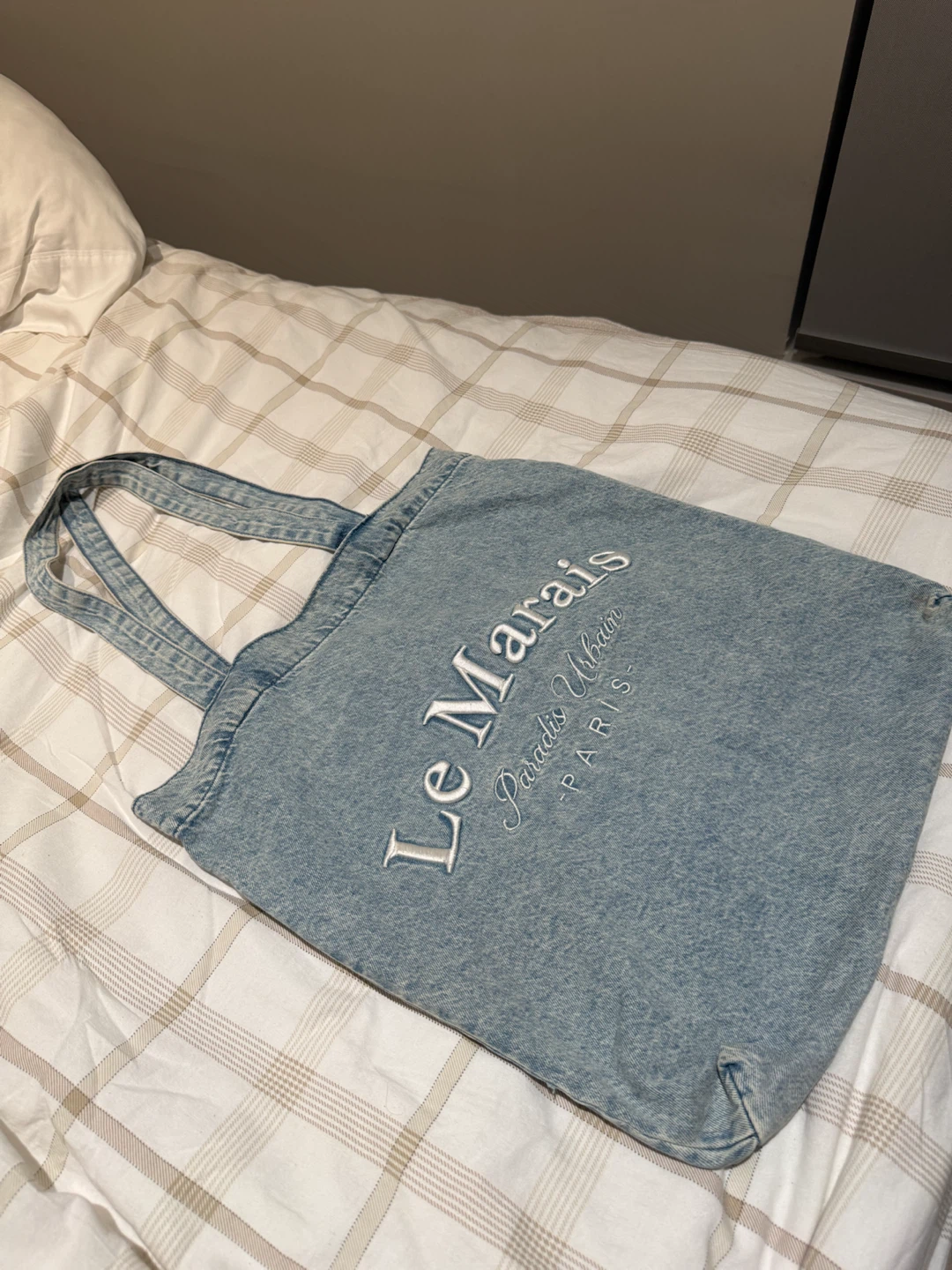Bershka Le Marais Denim Tote Bag