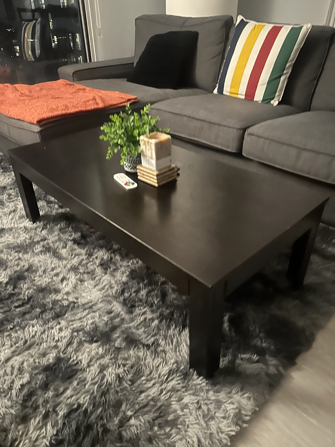 IKEA coffee table, black-brown
