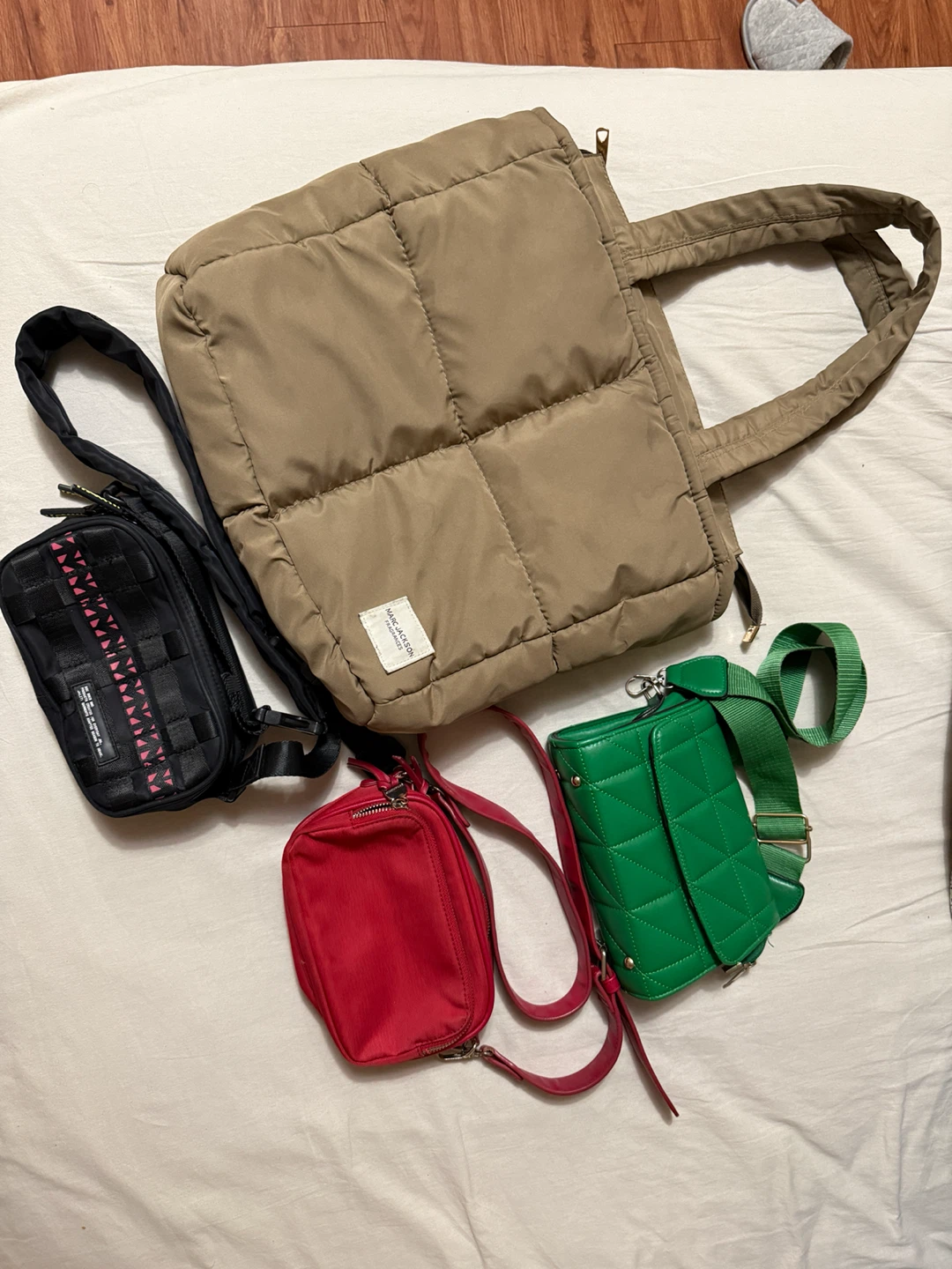 Set of 4 Bag - Puffer Tote, Crossbody, Sporty Bags