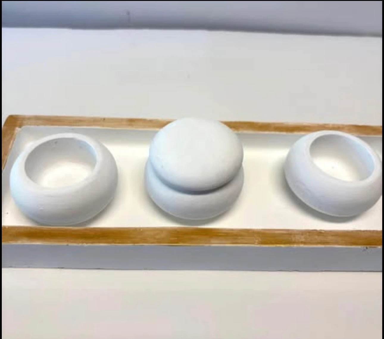 Handmade tray with 3 trinket boxes - photo 3