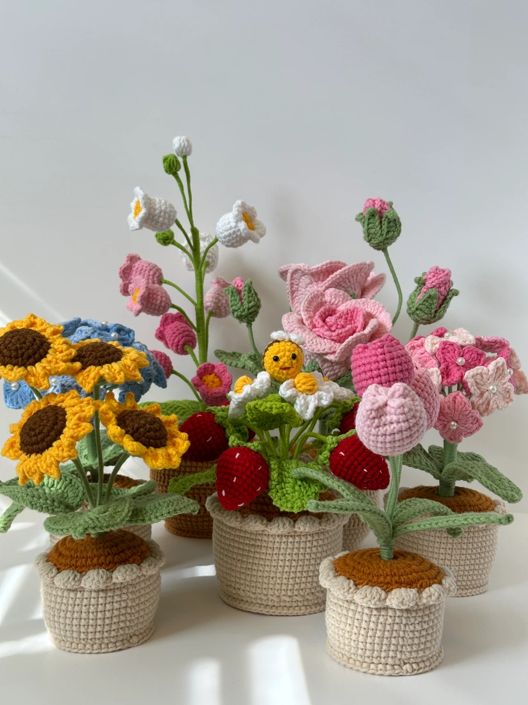 Handmade Crochet Flower Pots