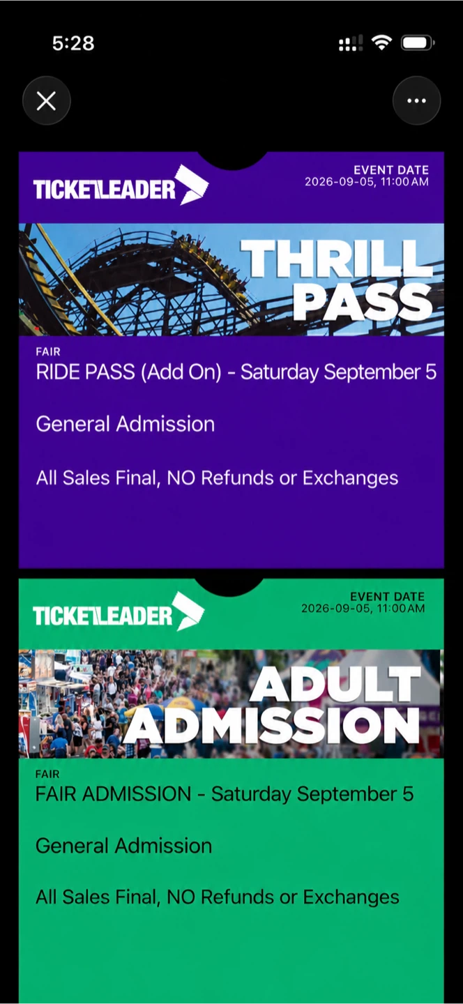 4 PNE Fair Admission and Thrill Pass