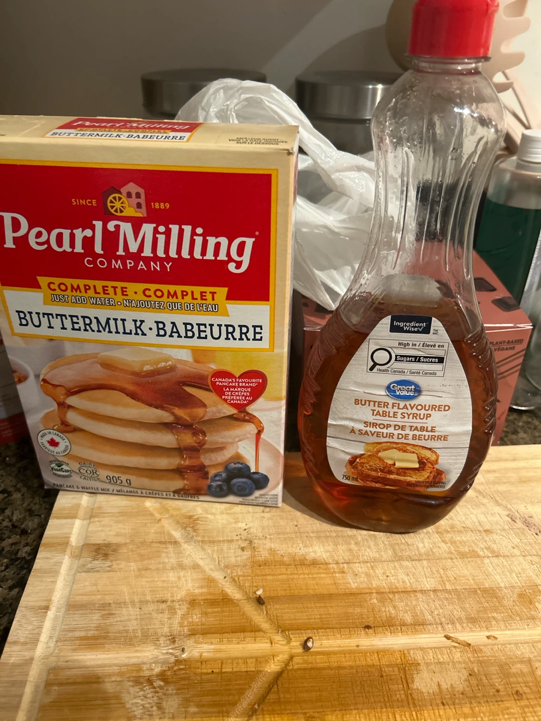 Pancake mix and syrup