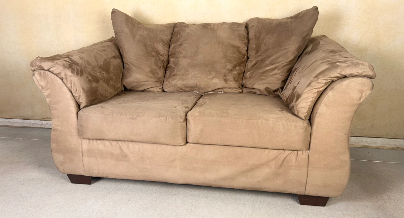 DELIVERY AVAILABLE! LIGHT BROWN MICROFIBER SOFA SET FOR $400! - photo 5