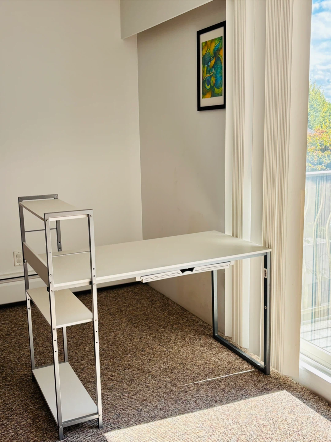 IKEA Desk with Attached Shelf Unit