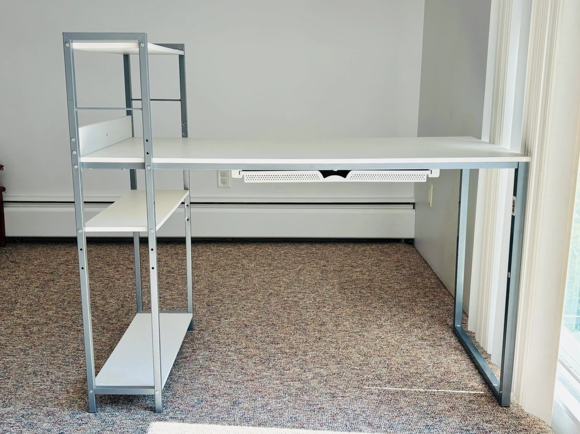 IKEA Desk with Attached Shelf Unit - photo 2