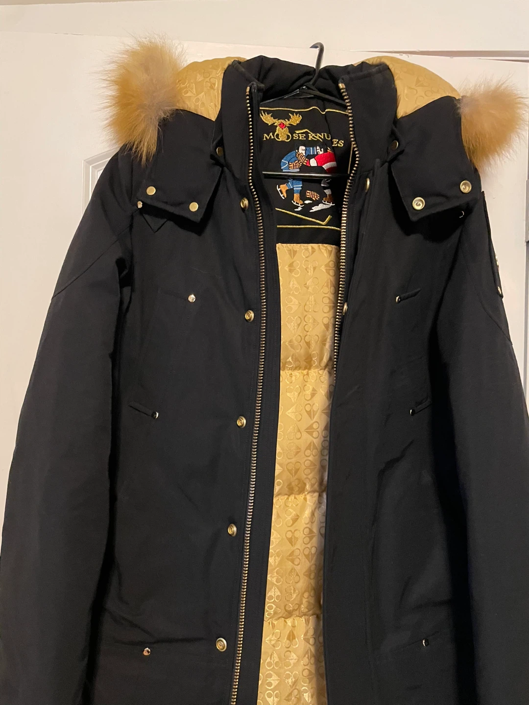 Moose Knuckles Black Down Parka with Fur Trim - photo 2