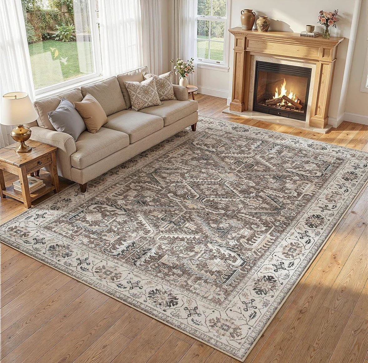Oriental Style Area Rug 7x9 ft
