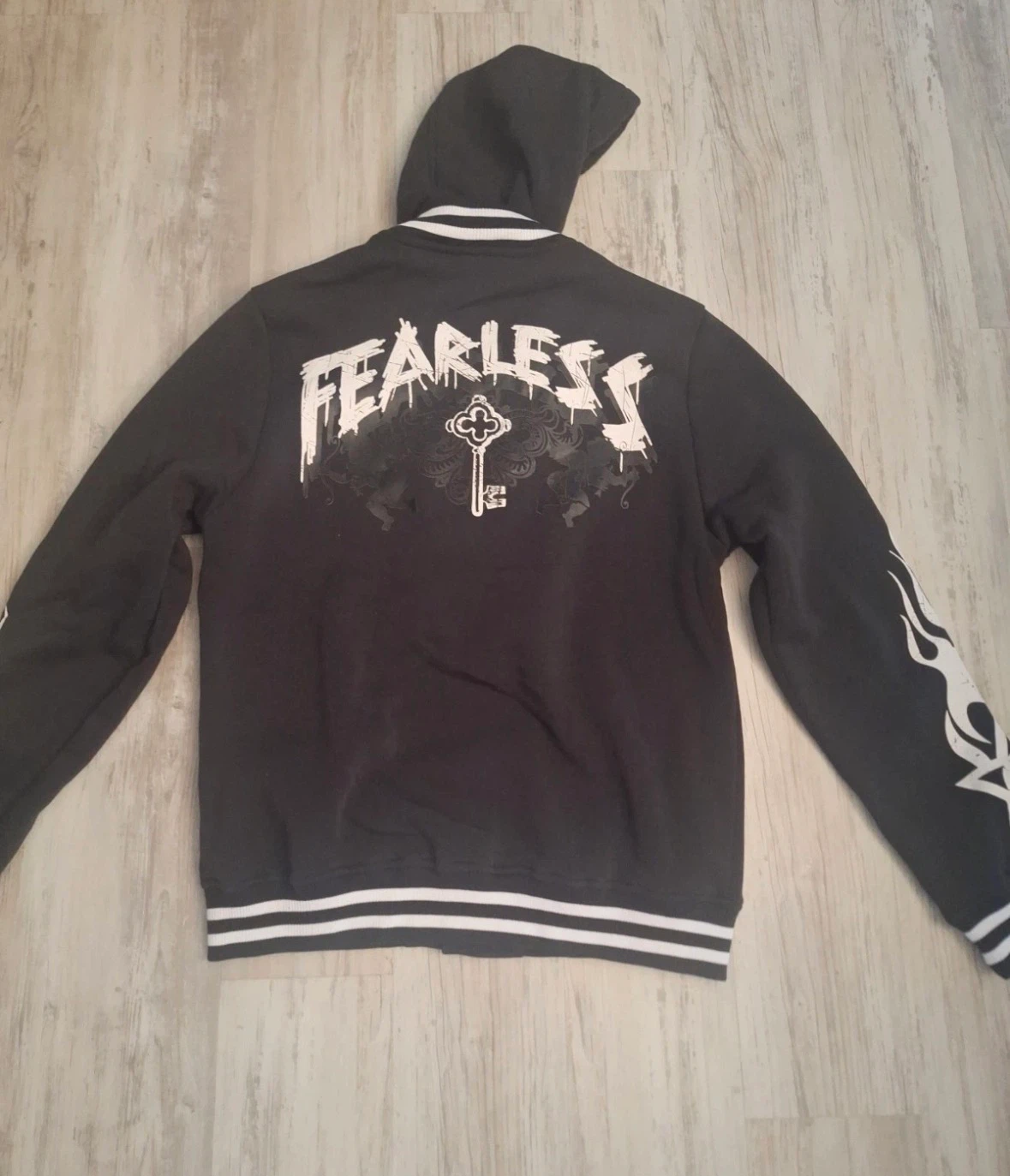 Rebel Mind Fearless Varsity Jacket with Skull Graphic - photo 3