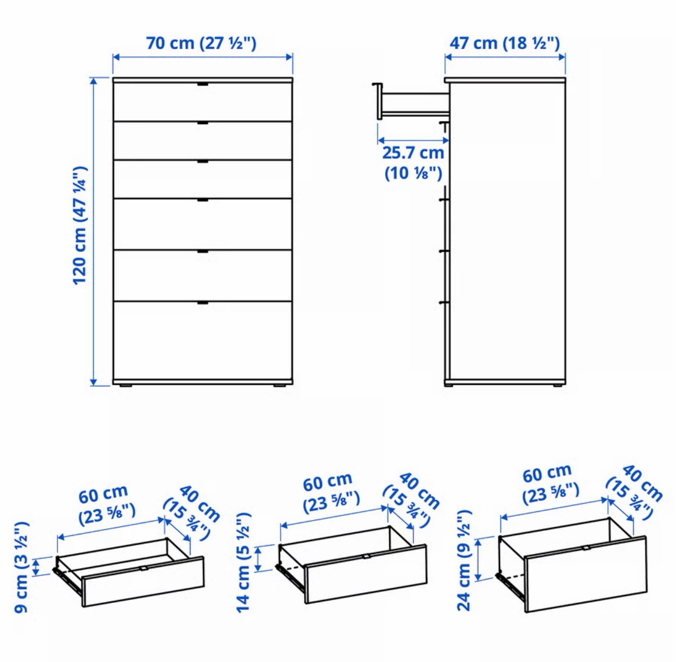 IKEA VIHALS 6-Drawer Dresser