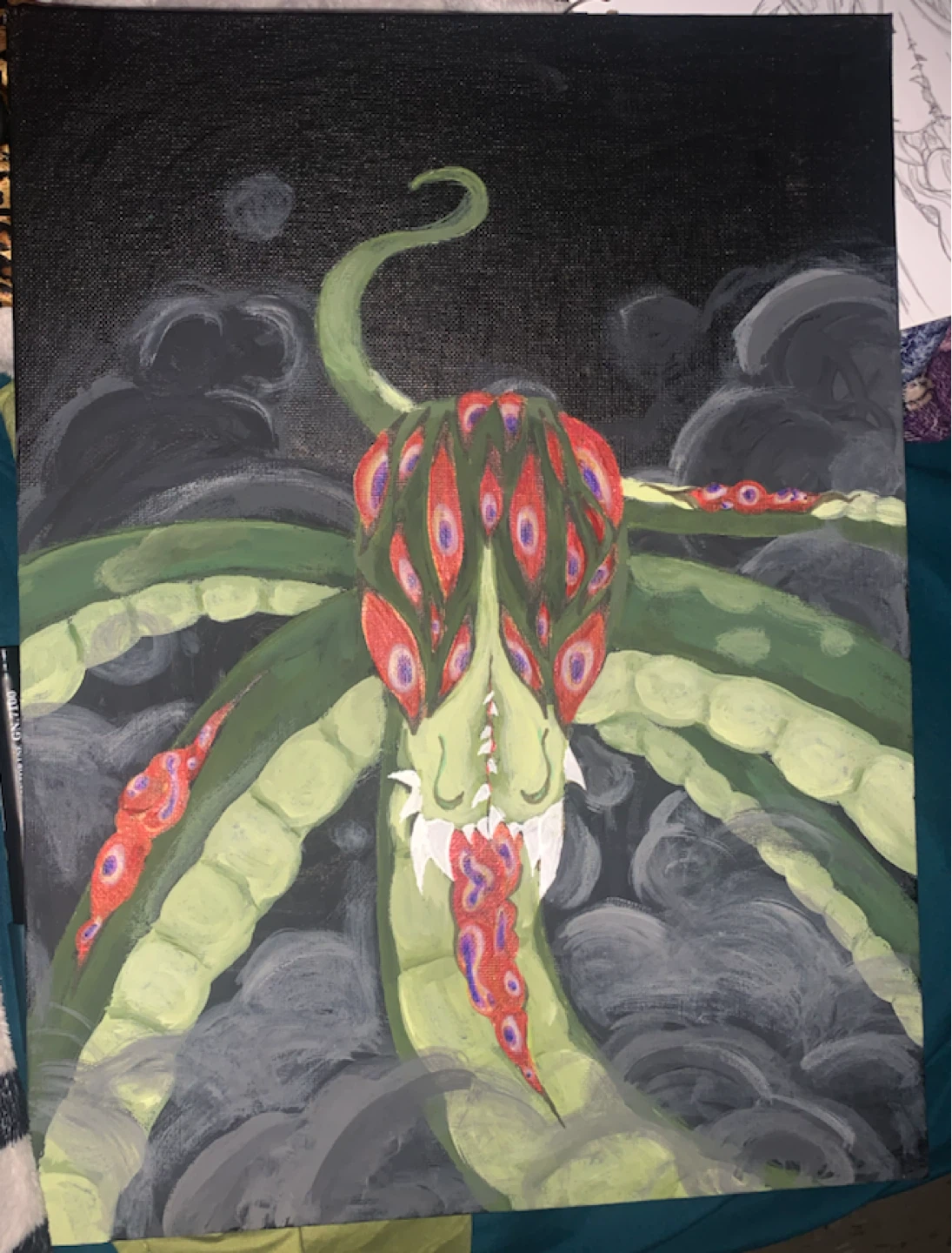 Flat canvas Snake painting