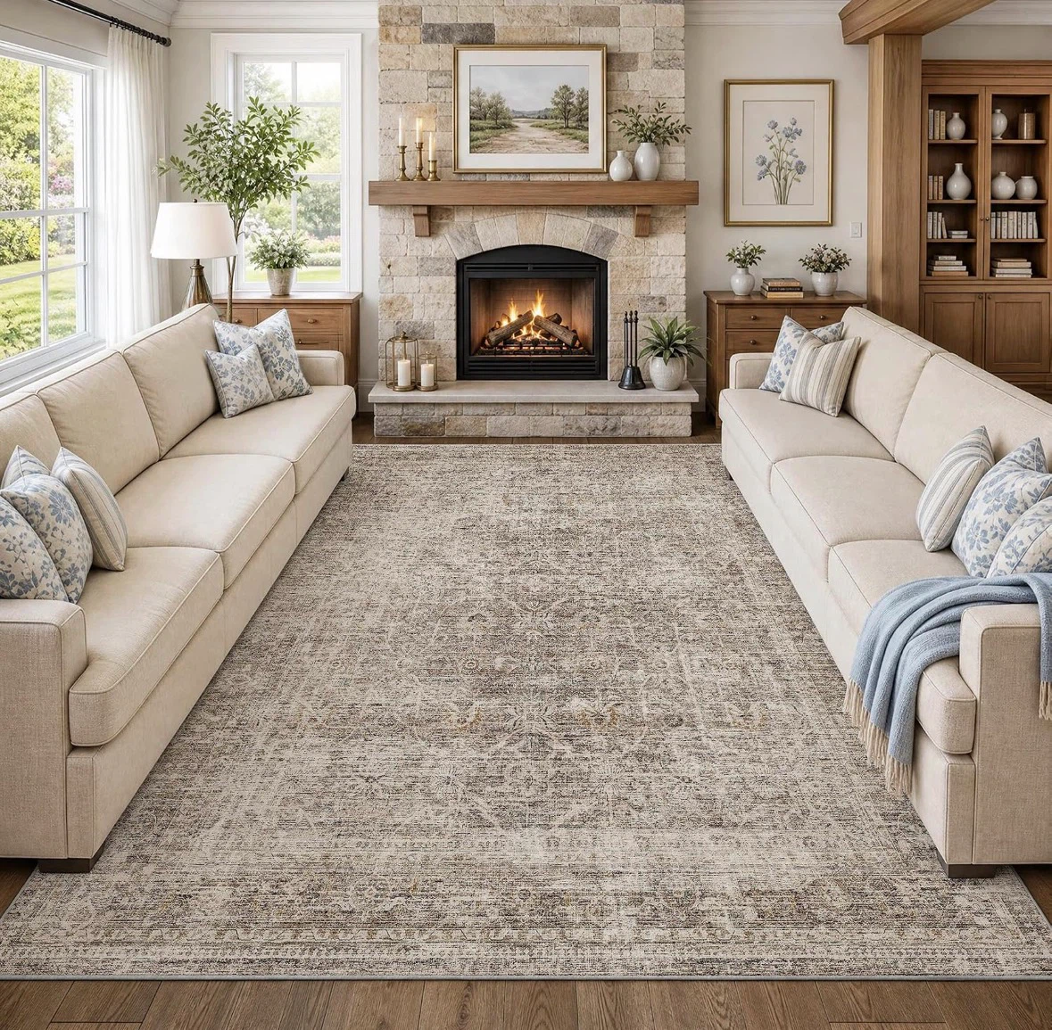 Low Pile Area Rug 8x10 ft